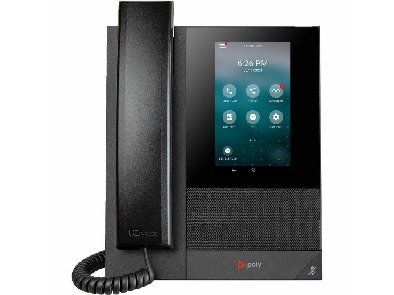 HP Poly CCX 400 IP Phone Corded Wall Mountable Desktop Black 24x Total Line VoIP