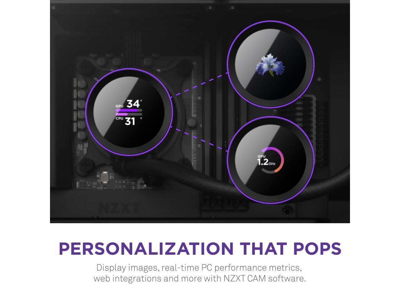 NZXT Kraken 240mm - RL-KN240-B1 – AIO CPU Liquid Cooler - LCD Display