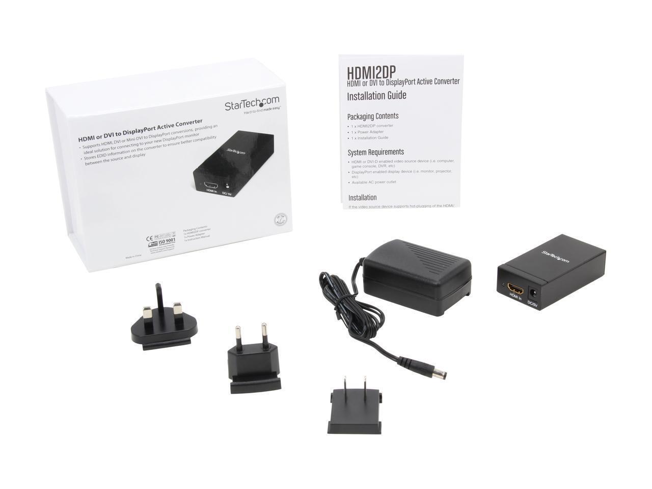 StarTech.com HDMI2DP HDMI or DVI to DisplayPort Active Converter