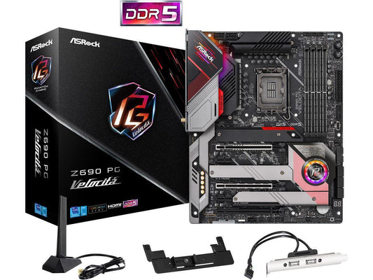 ASRock Z690 PG Velocita LGA 1700 (14th,13th,12th Gen) Intel Z690 SATA 6Gb/s DDR5