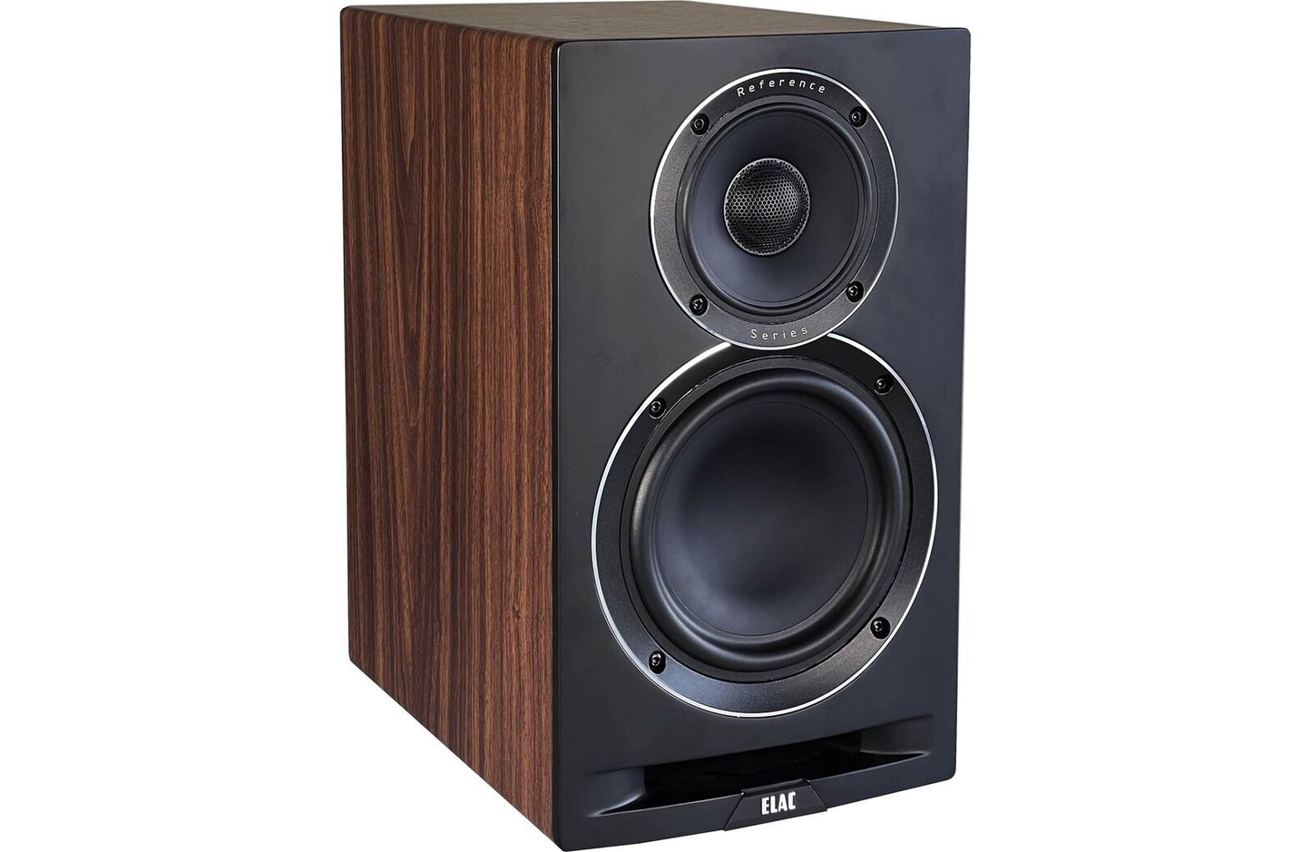 ELAC 6-1/2” Uni-Fi Reference Bookshelf Speakers - Black w/Walnut (Pr)- UBR62-BK