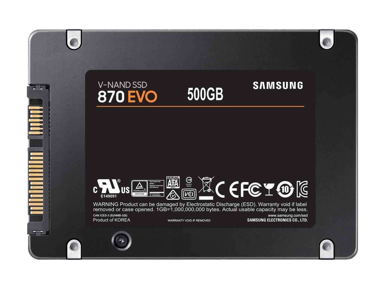 SAMSUNG 870 EVO Series 2.5" 500GB SATA III V-NAND Internal Solid State Drive