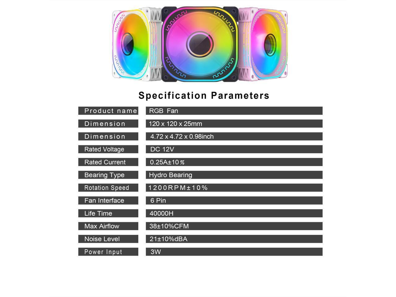 PANO-MOUNTS 120mm RGB Case Fans 12V Infinity Mirror Fan Quiet Gaming PC Computer