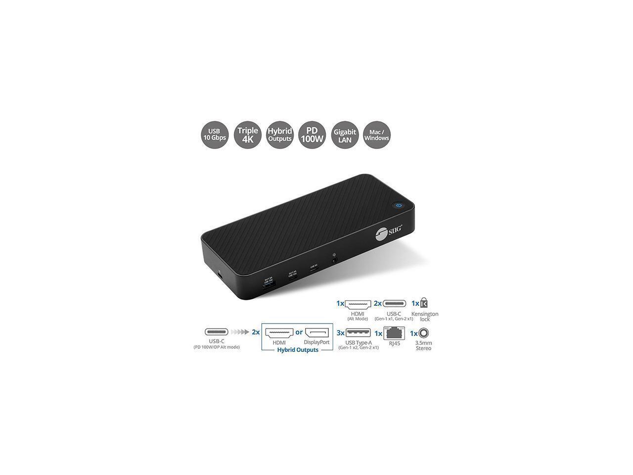 SIIG Black JU-DK0P11-S1 Notebook Docking Station