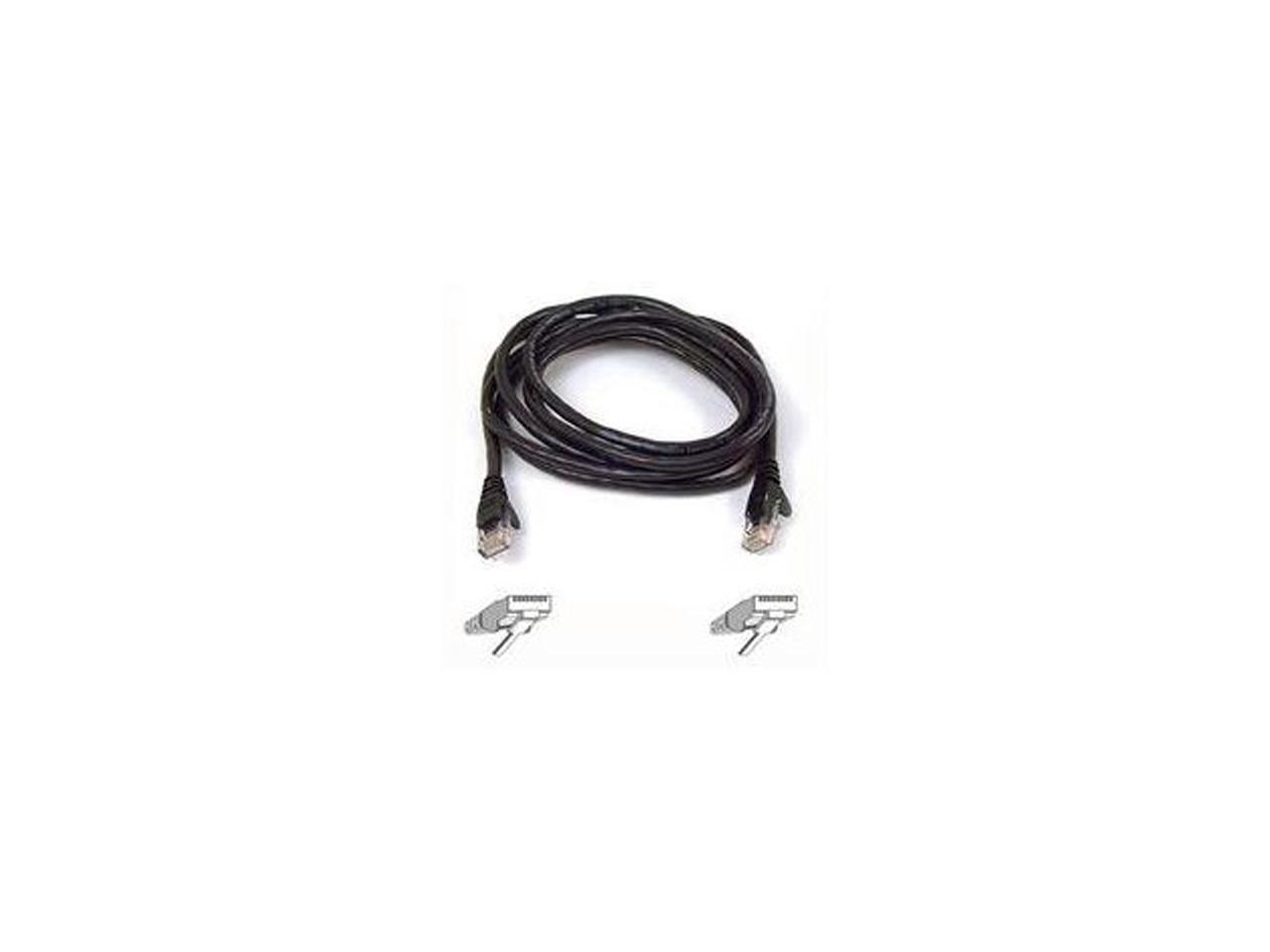 Belkin A3L781-07-BLK 7 ft. Cat 5E Black RJ45M/RJ45M Snagless  Patch Cable