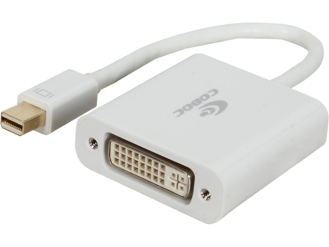 Coboc CL-AD-MDP2DVI-6-WH 6 inch Dongle-style Gold Plated Mini DisplayPort