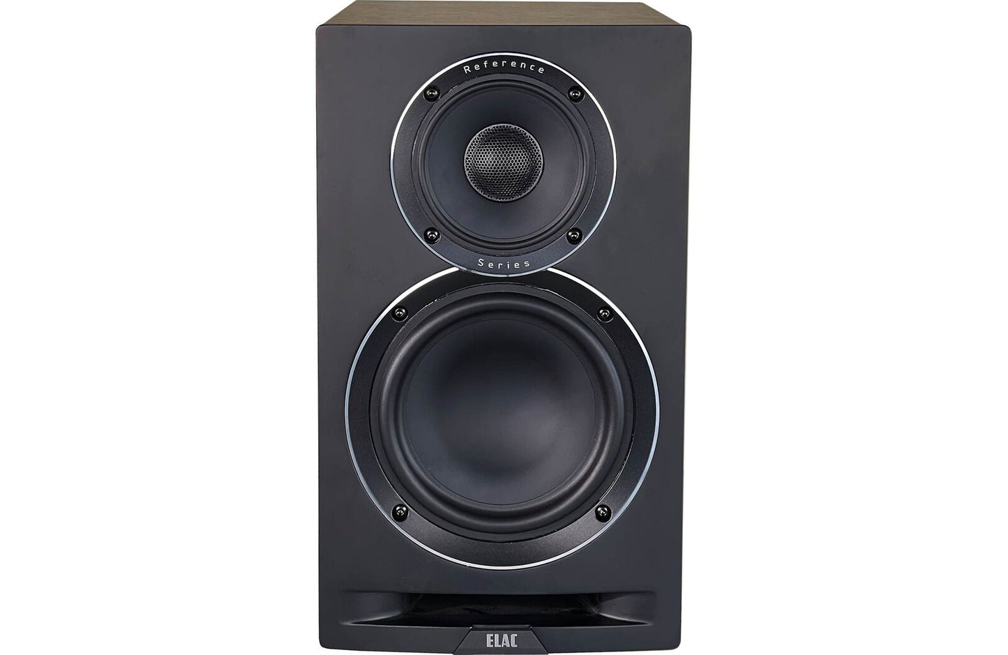 ELAC 6-1/2” Uni-Fi Reference Bookshelf Speakers - Black w/Walnut (Pr)- UBR62-BK