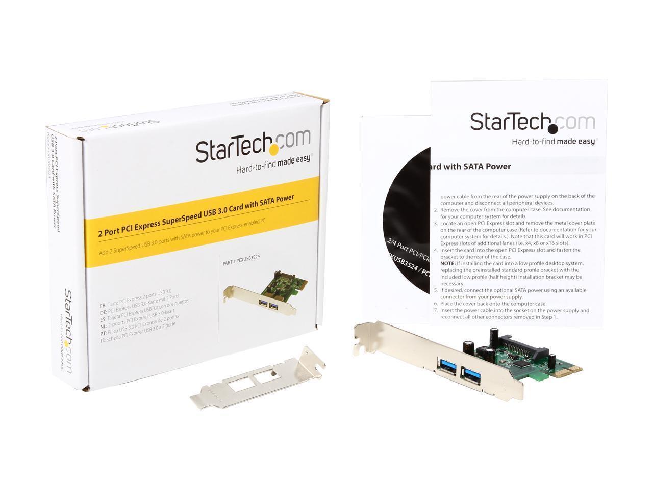 StarTech.com 2 Port PCI Express (PCIe) SuperSpeed USB 3.0 Card Adapter with UASP