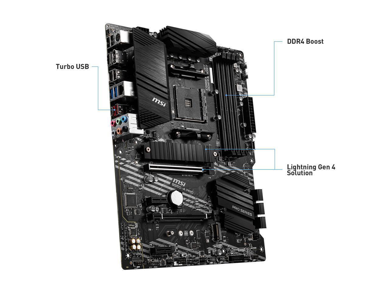 MSI PRO B550-A PRO AM4 AMD B550 SATA 6Gb/s USB 3.0 ATX AMD Motherboard