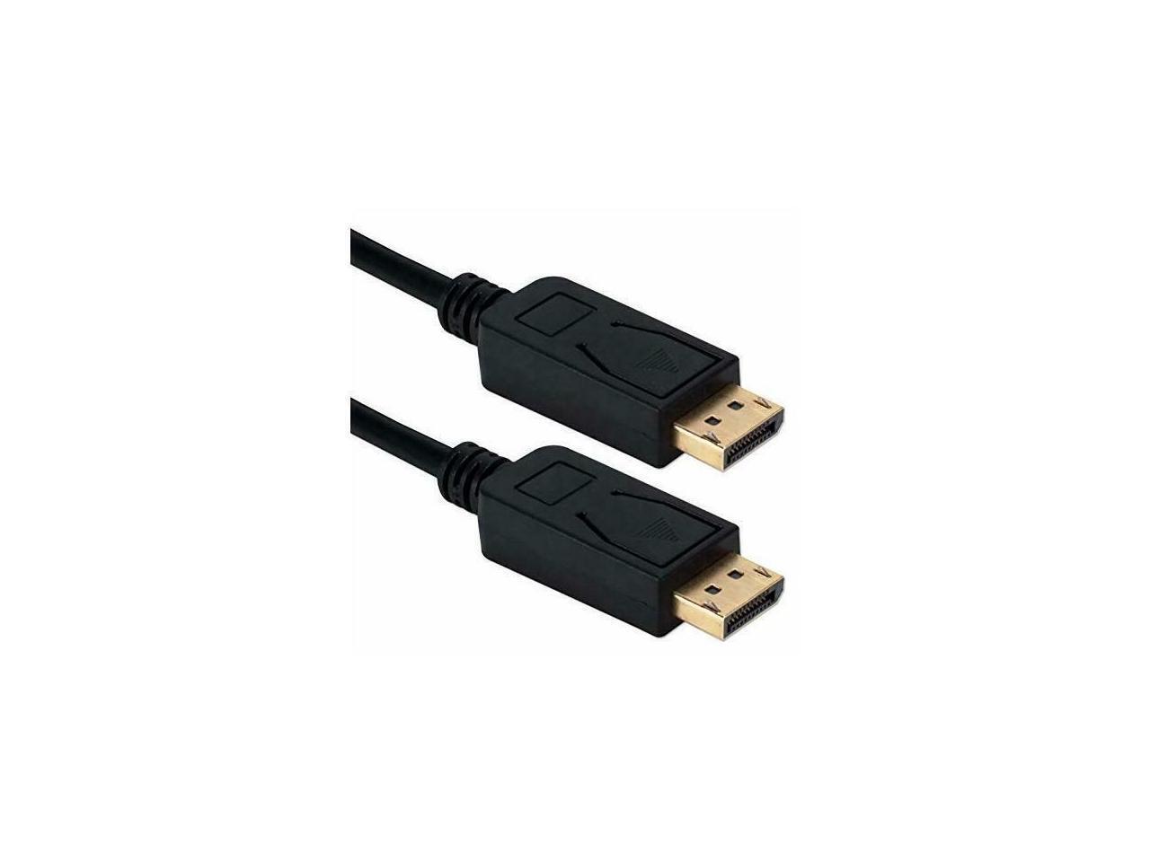 QVS DP8-03 3 ft. DisplayPort 1.4 Ultra HD 8K Black Cable with Latches