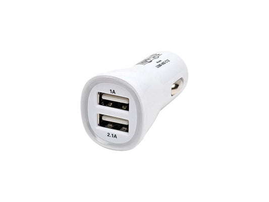 Tripp Lite U280-002-C12 White Dual Port USB Tablet Phone Car Charger High Power