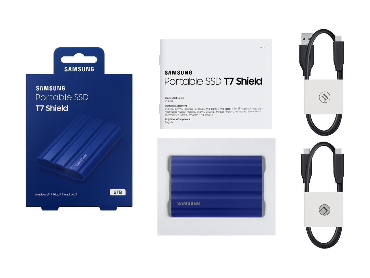 SAMSUNG T7 Shield 2TB USB 3.2 Gen 2 External Solid State Drive  (Blue)