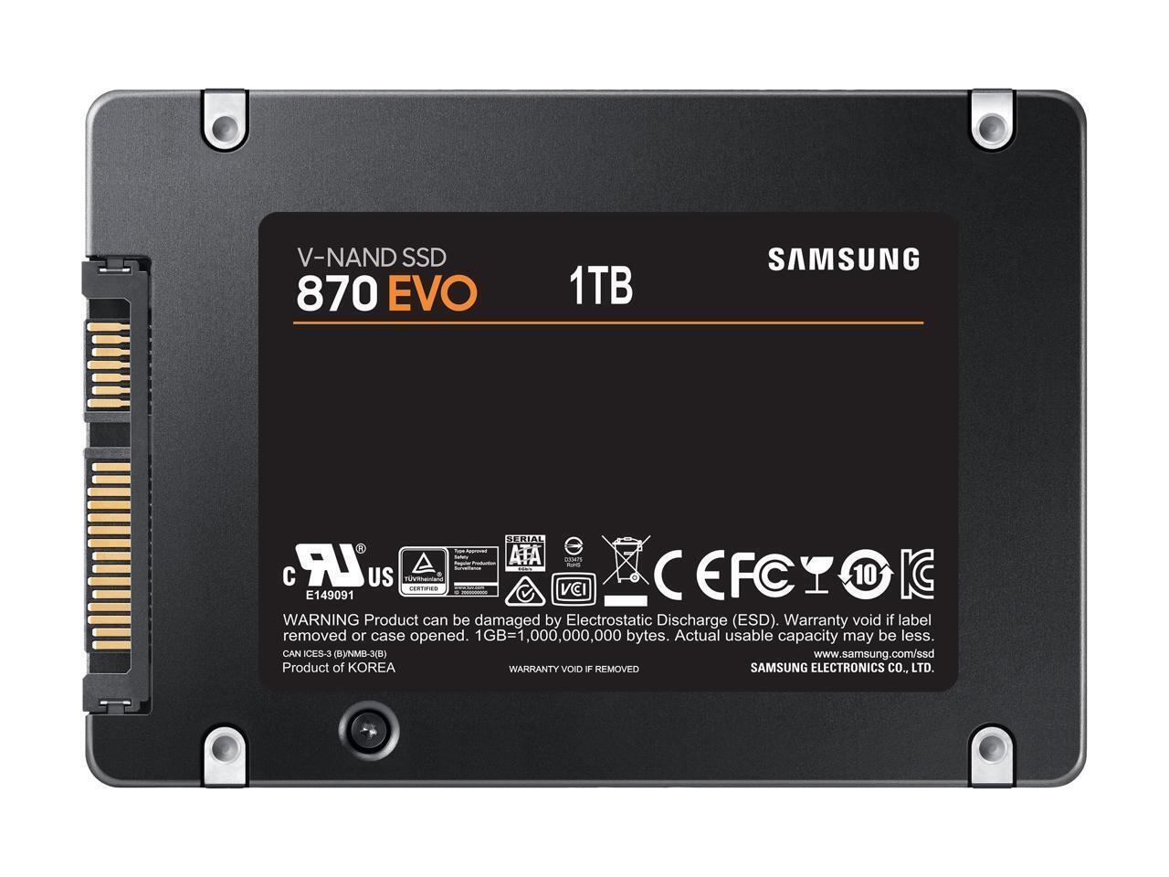 SAMSUNG 870 EVO Series 2.5" 1TB SATA III V-NAND Internal Solid State Drive (SSD)