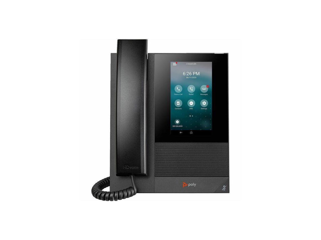 HP Poly CCX 400 IP Phone Corded Wall Mountable Desktop Black 24x Total Line VoIP