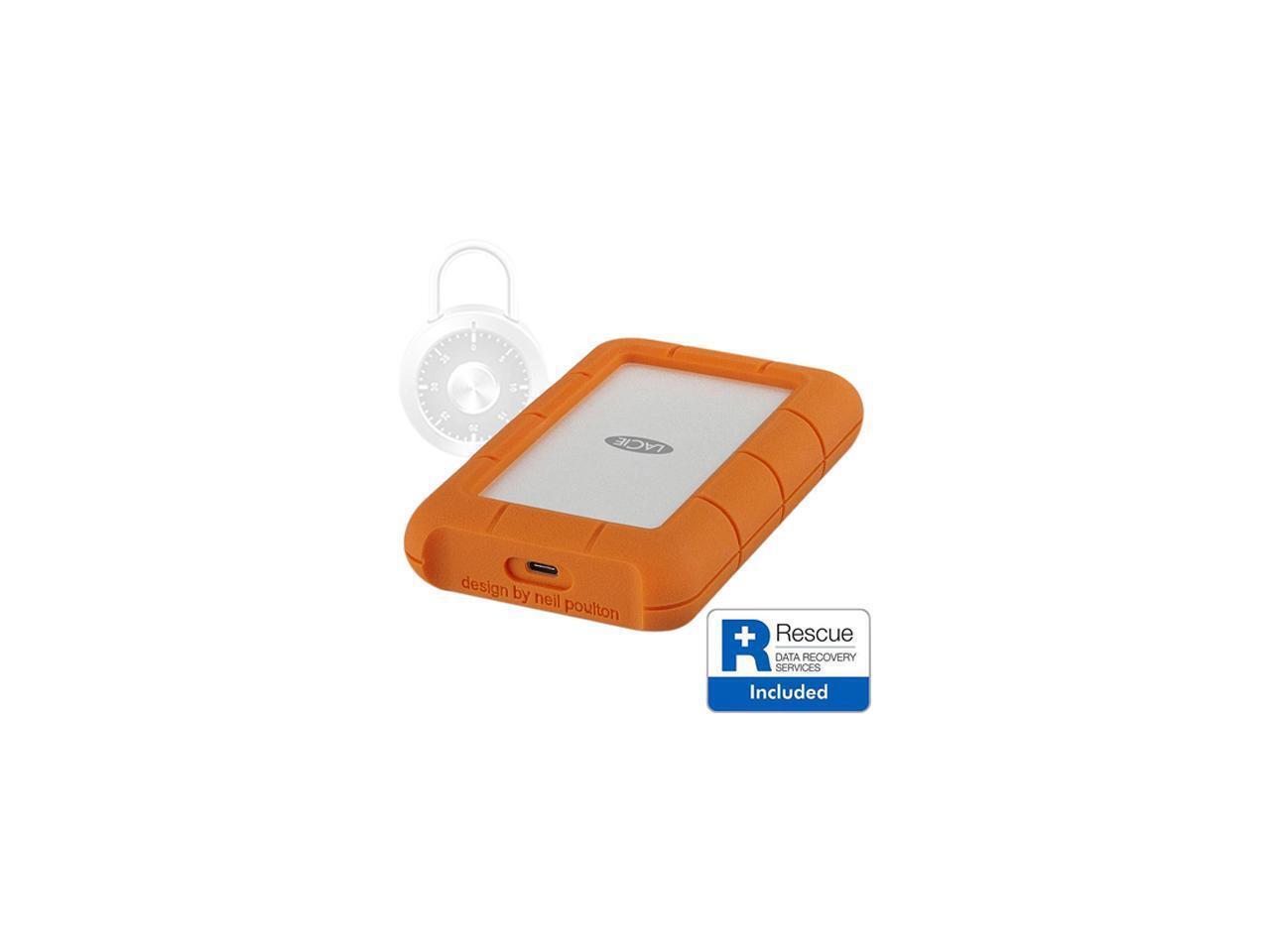 LaCie Rugged Secure USB-C 2TB All-Terrain Encrypted Portable Hard Drive Model