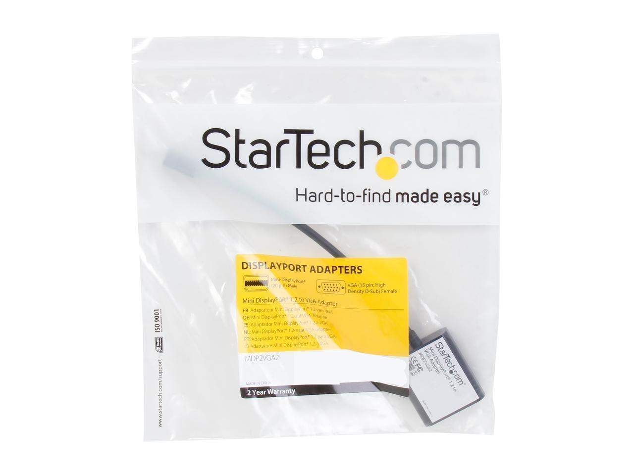 StarTech.com MDP2VGA2 Mini DisplayPort to VGA Adapter - DisplayPort 1.2 - 1080p