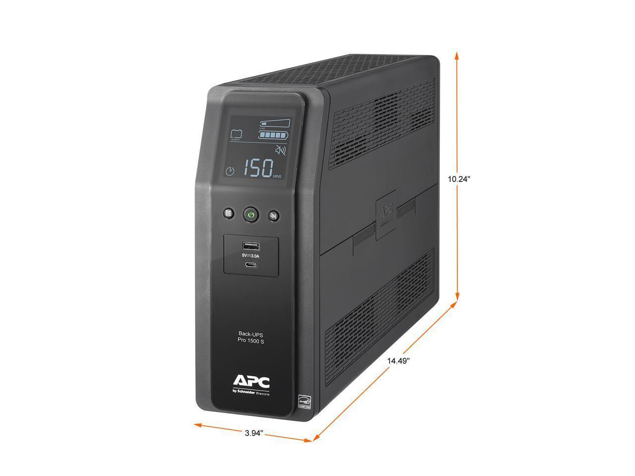 APC BR1500MS2 1500 VA 900W 10 Outlets Back UPS PRO BR, SineWave