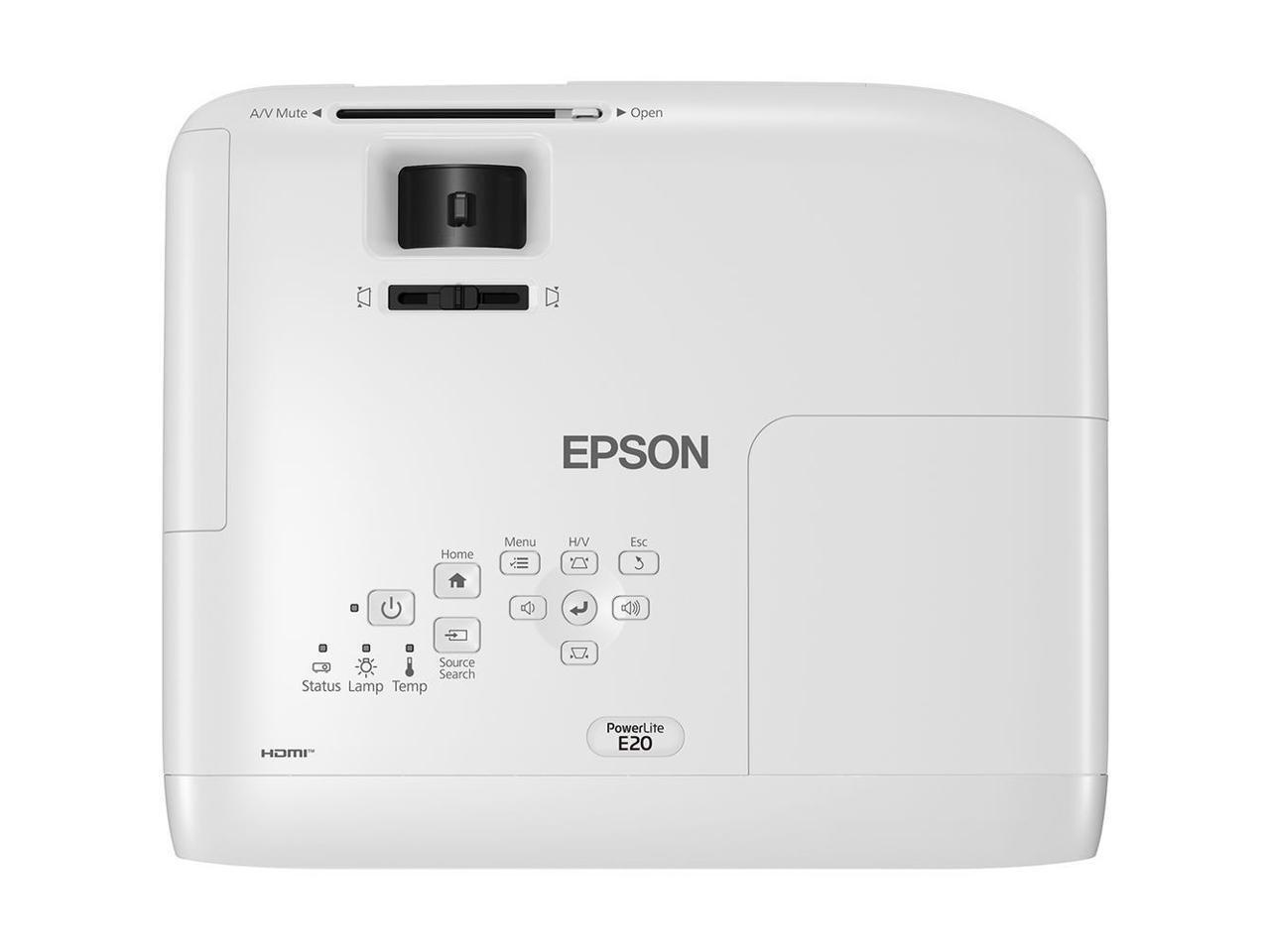 Epson PowerLite E20 XGA 3LCD Classroom Projector 3400 lumens, V11H981020