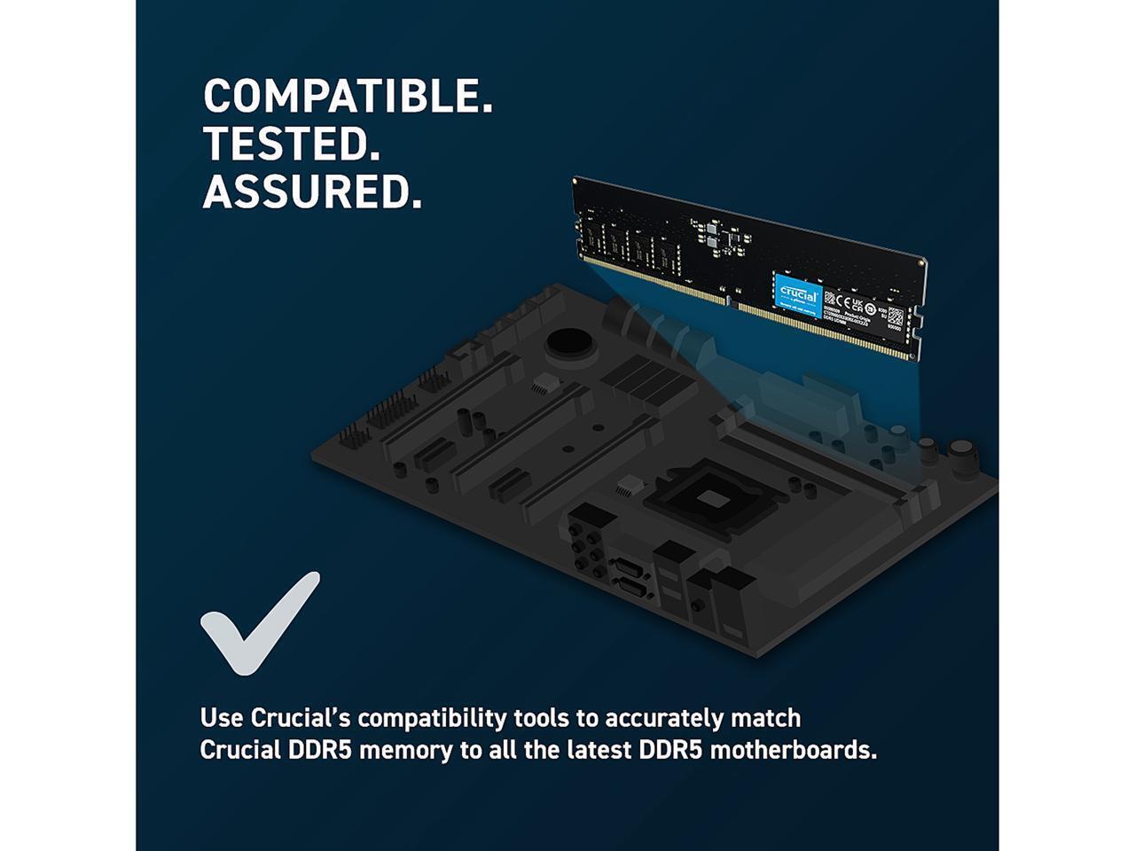 Crucial 32GB (2 x 16GB) DDR5 5600 (PC5 44800) Desktop Memory