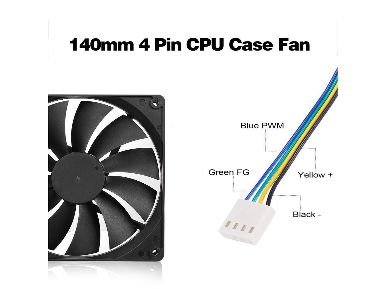 140mm Case Fan High Performance Standard Square PC Case Fan 4pin Connector 12V