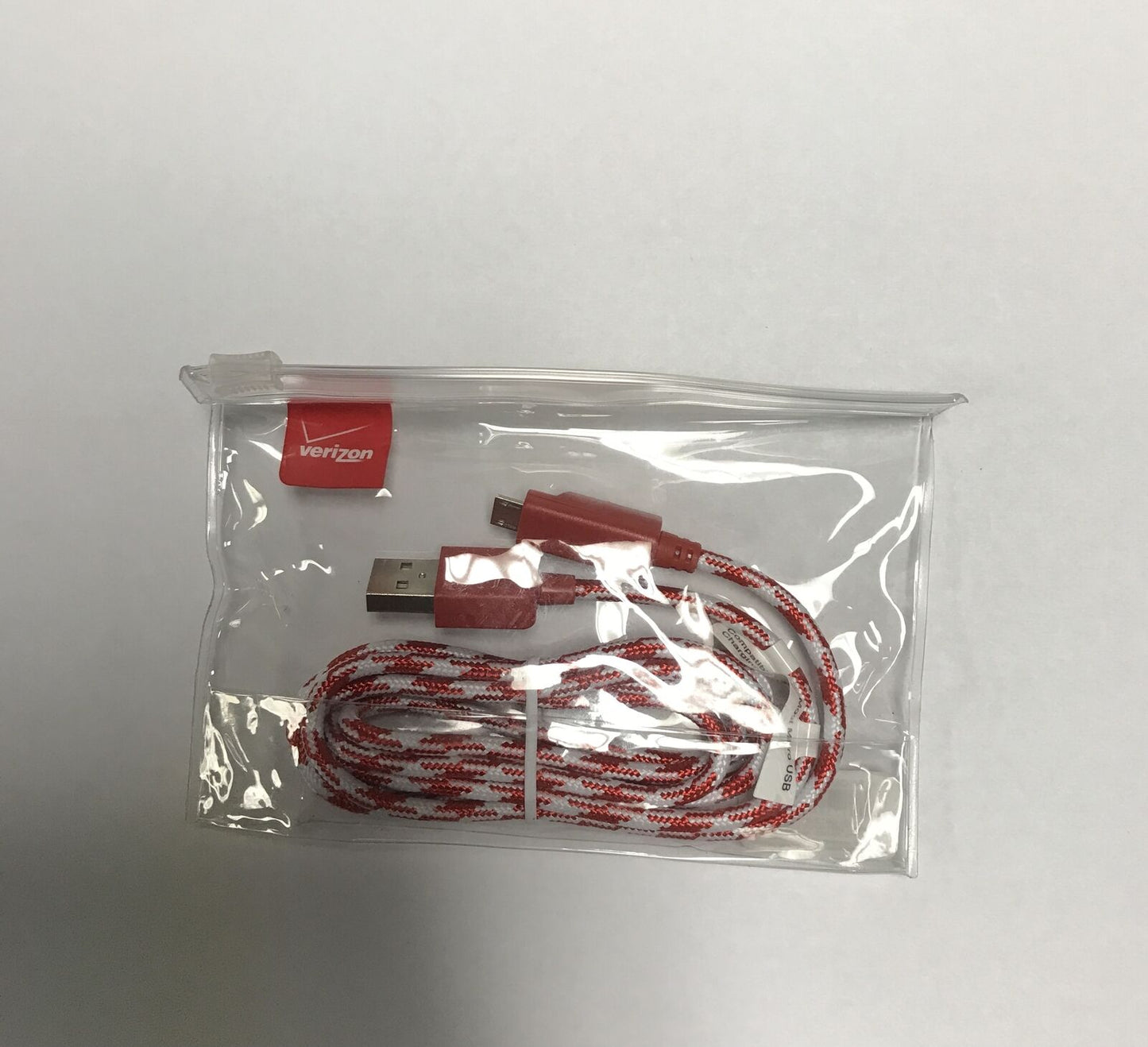 Verizon MICBRCABRED Micbrcab Parent, Red/White 4ft. micro USB Cable