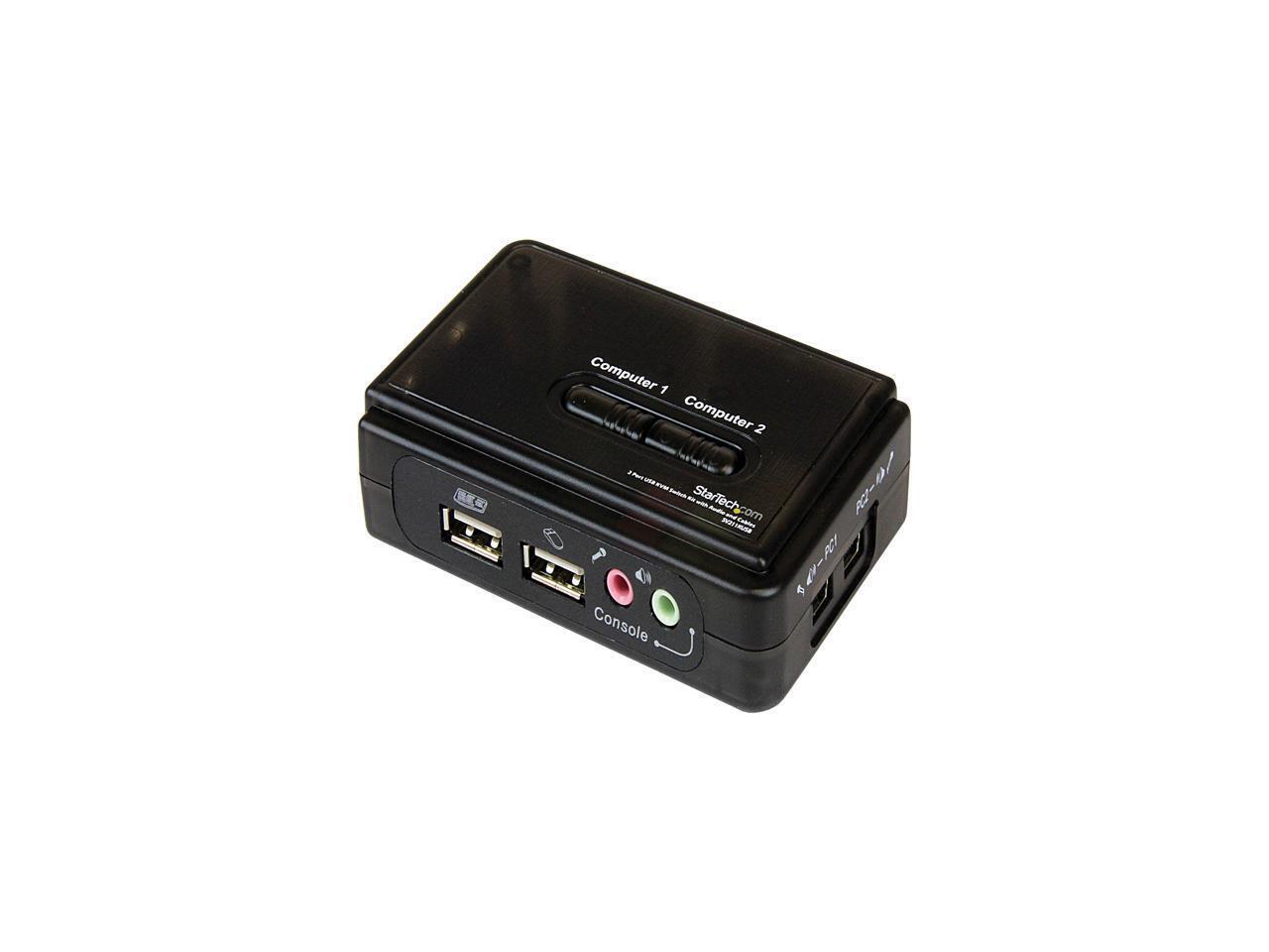 StarTech.com SV211KUSB 2 Port Mini USB KVM Kit with Cables and Audio Switching