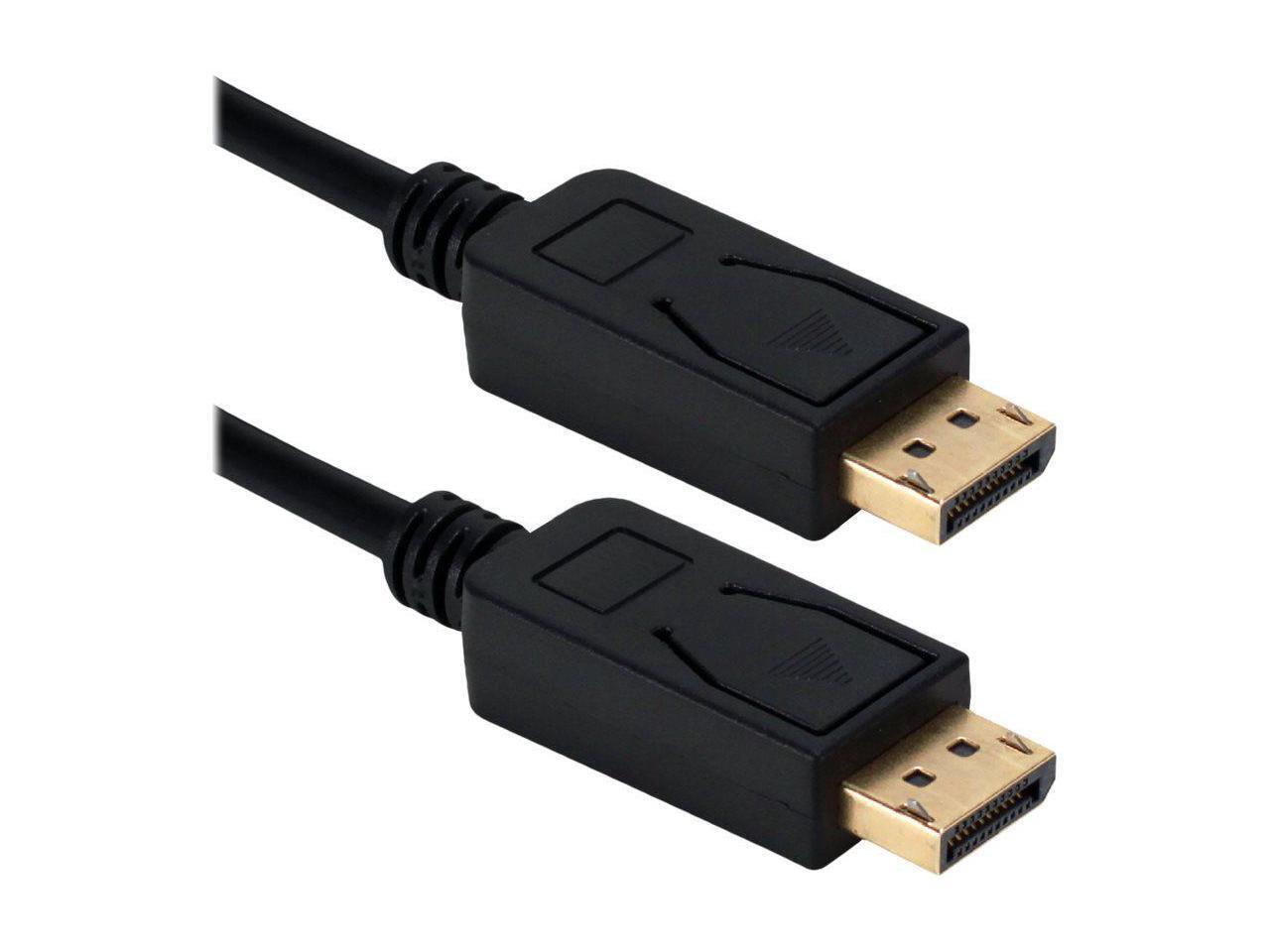 QVS DP8-03 3 ft. DisplayPort 1.4 Ultra HD 8K Black Cable with Latches