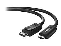 BELKIN PURE AV F2CD001B06-E 6 feet Black DisplayPort-Male to HDMI-Male Cable