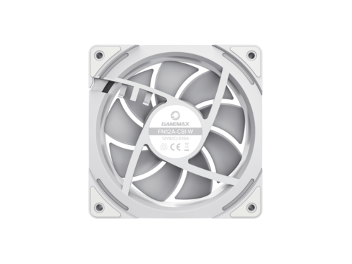 GAMEMAX FN12A-C8I-W, 120mm White frame ARGB Fan - High-Performance Cooling Fan