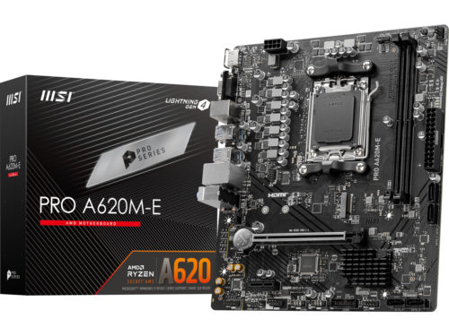 MSI PRO PRO A620M-E AM5 AMD A620 SATA 6Gb/s DDR5 mATX Motherboards AMD