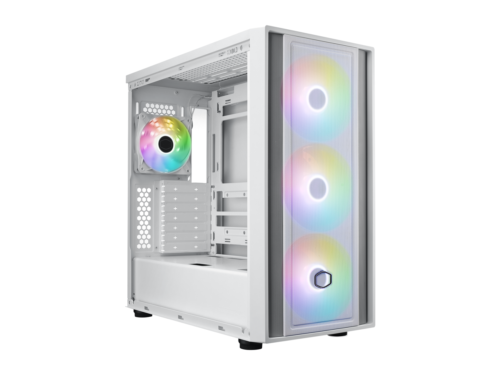 Cooler Master MasterBox 600 White Airflow ATX Mid-Tower Case, Back-Connected