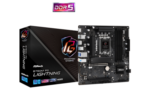 ASRock B760M PG Lightning LGA 1700 Intel B760 Micro ATX  DDR5 4 SATA3