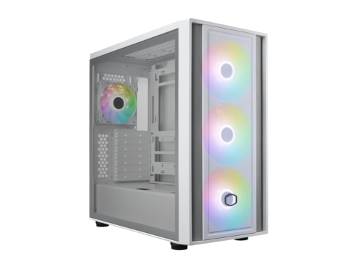 Cooler Master MasterBox 600 White Airflow ATX Mid-Tower Case, Back-Connected