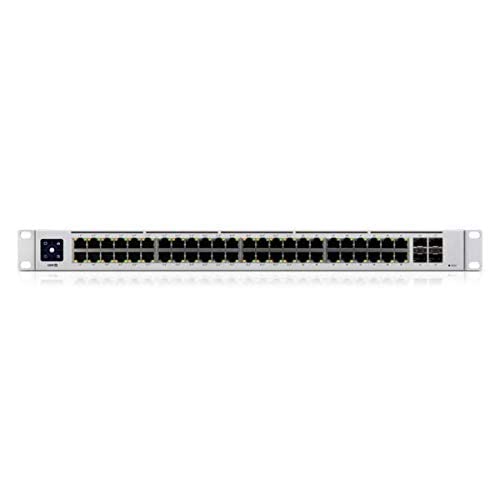 The USW-48-PoE is a configurable Gigabit Layer 2 switch with 48 Gigabit Ethernet