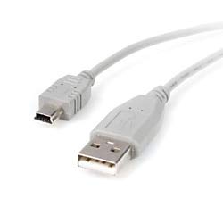 StarTech.com USB2HABM1 Gray Mini USB 2.0 Cable - A to Mini B