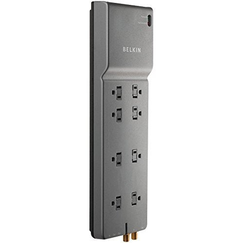 BELKIN BE108230-06 6 Feet 8 Outlets 3390 Joules Surge Suppressor with Coax