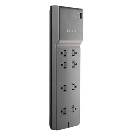 BELKIN BE108200-06 6.0 Feet 8 Outlets 3390 Joules Surge Protector with Telephone