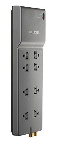 BELKIN BE108230-06 6 Feet 8 Outlets 3390 Joules Surge Suppressor with Coax