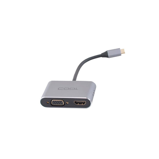 CODi 4-in-1 USB-C Display Adapter (A01063) - Connect Your Displays Via HDMI, VGA