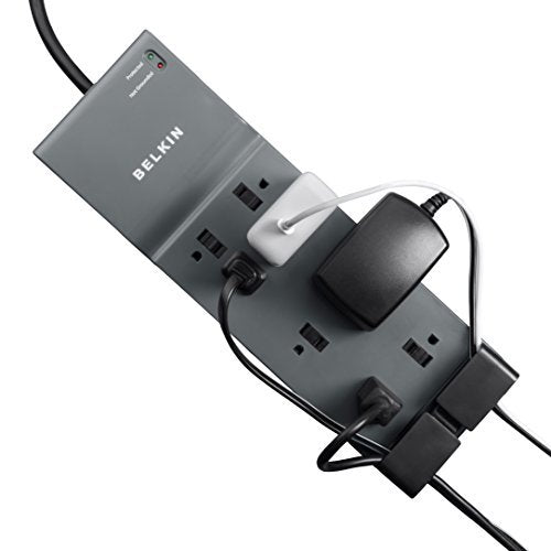 BELKIN BE108200-06 6.0 Feet 8 Outlets 3390 Joules Surge Protector with Telephone