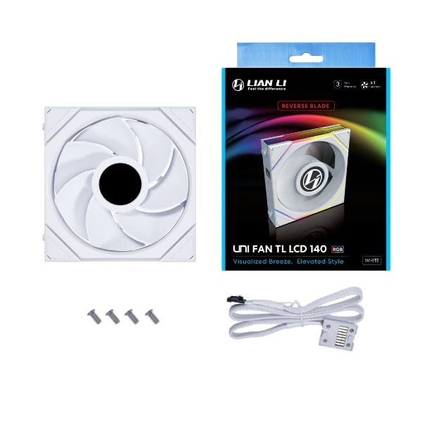 Lian Li UNI FAN TL LCD  Reverse Blade 140 RGB Single Pack White Color (No