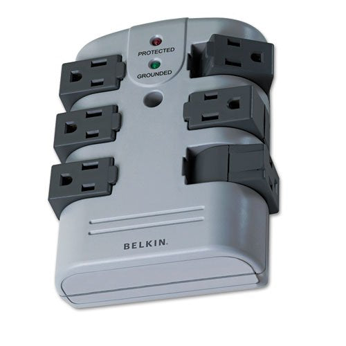 BELKIN BP106000 Wall Mount 6 Outlets 1080 Joules Pivot-Plug Surge Protector