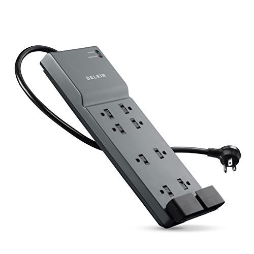 BELKIN BE108200-06 6.0 Feet 8 Outlets 3390 Joules Surge Protector with Telephone