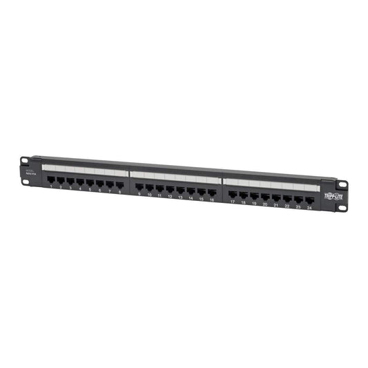 Tripp Lite Cat6 PoE Patch Panel 24-Port 110/Krone 568A/B RJ45 1URM TAA