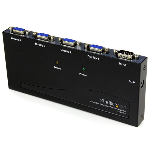 StarTech.com ST124PRO 4 Port High-Resolution 350 MHz VGA Video Splitter /