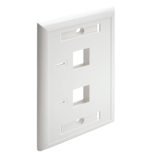 TRIPP LITE N042-001-WH White Keystone Faceplate - dual outlet