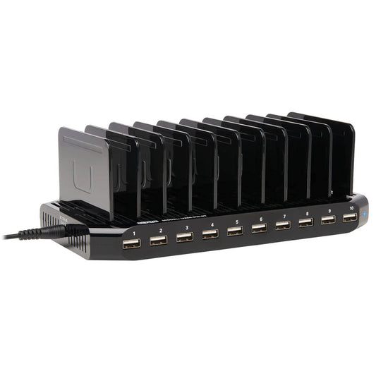 Tripp Lite U280-010-ST 10-Port USB Charging Station with Adjustable Storage, 12V