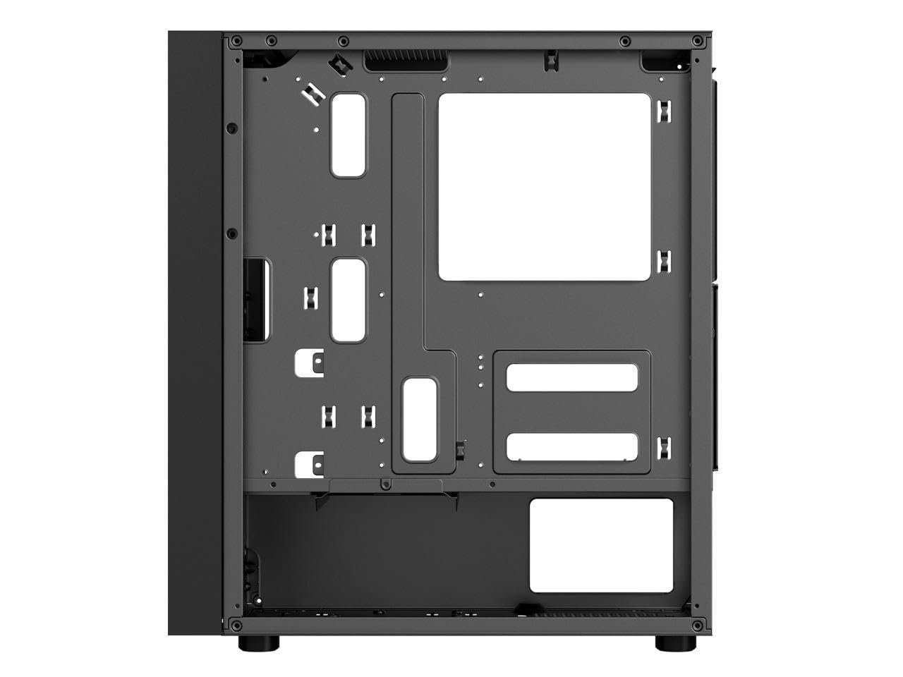 DIYPC DIY-S03-BK Black USB3.0 Steel/ Tempered Glass ATX Mid Tower Gaming