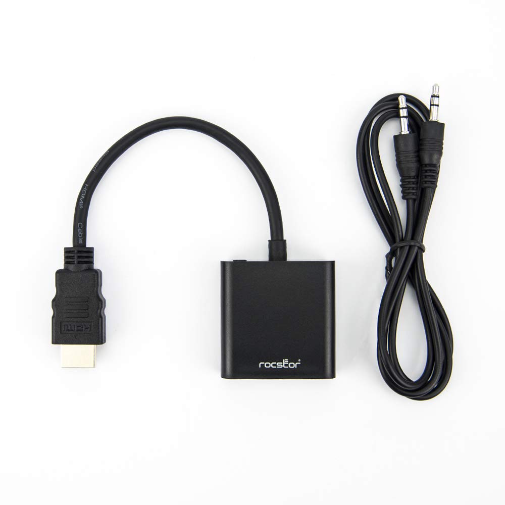 Rocstor Premium Hdmi To Vga + 3.5Mm Audio Adapter