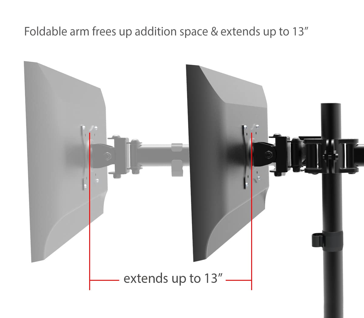 Siig Articulated Freestanding Dual Monitor Desk Stand - 13"-27